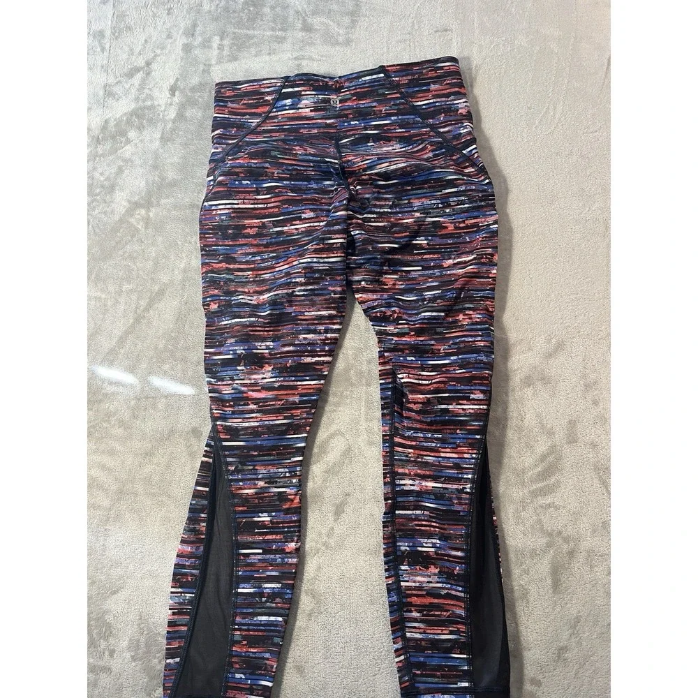 Lululemon Womens Size 10 Multicolor Striped Athletic Leggings Yoga Pants